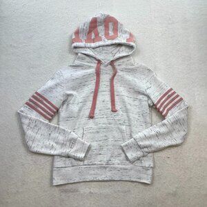 Reflex White and Pink Love Hoodie Sweatshirt Size Small